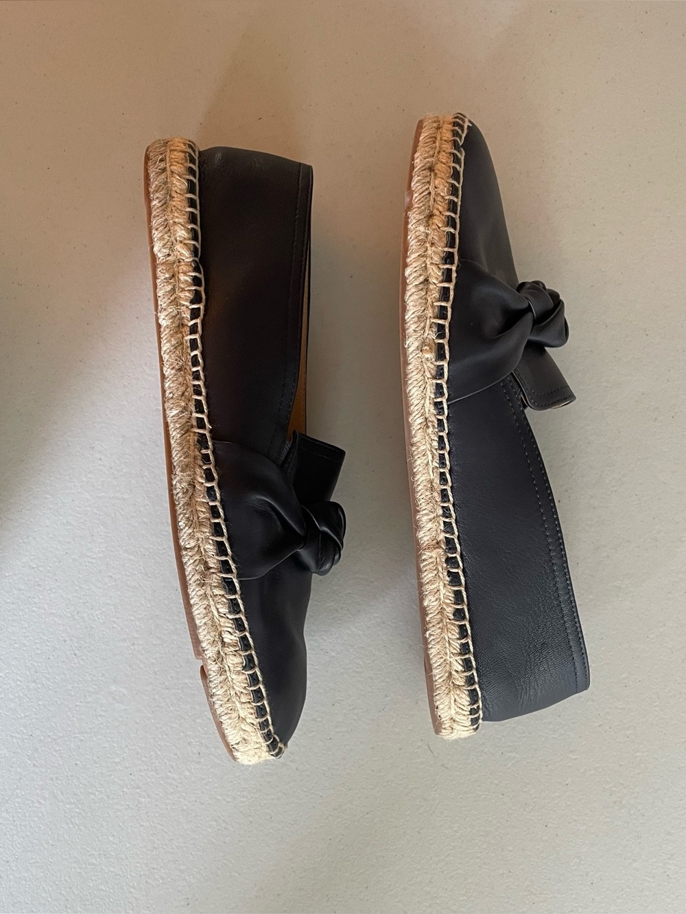 TALBOTS Navy Izzy Knot Leather Espadrille Flats NWOB, size 8.5 - Picture 7 of 8
